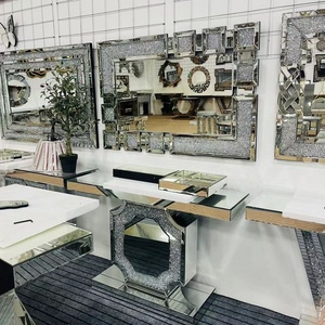 Table <span class=keywords><strong>console</strong></span> extensible moderne pour la maison, l'hôtel, l'atelier, la salle à manger ou la chambre à coucher, meubles de salon en verre miroir - Product Image 2