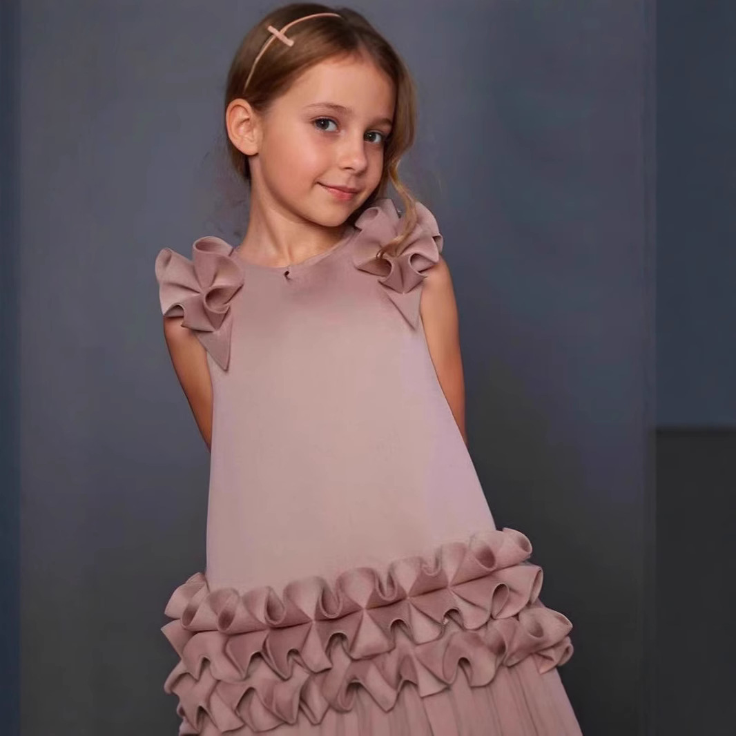 High Quality Light Pink Ruffled Hem Sleeveless Dress for Toddler Girls  Summer Casual & Party Princess Dress| Alibaba.com