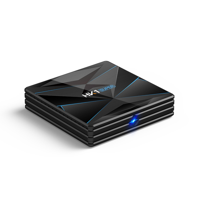 Android 9.0 TV Box, HK1 Super Smart TV Box RK3318 Quad Core CPU 4GB RAM 64GB Support 2.4G WiFi USB 3.0/2.0 4K Smart TV Box