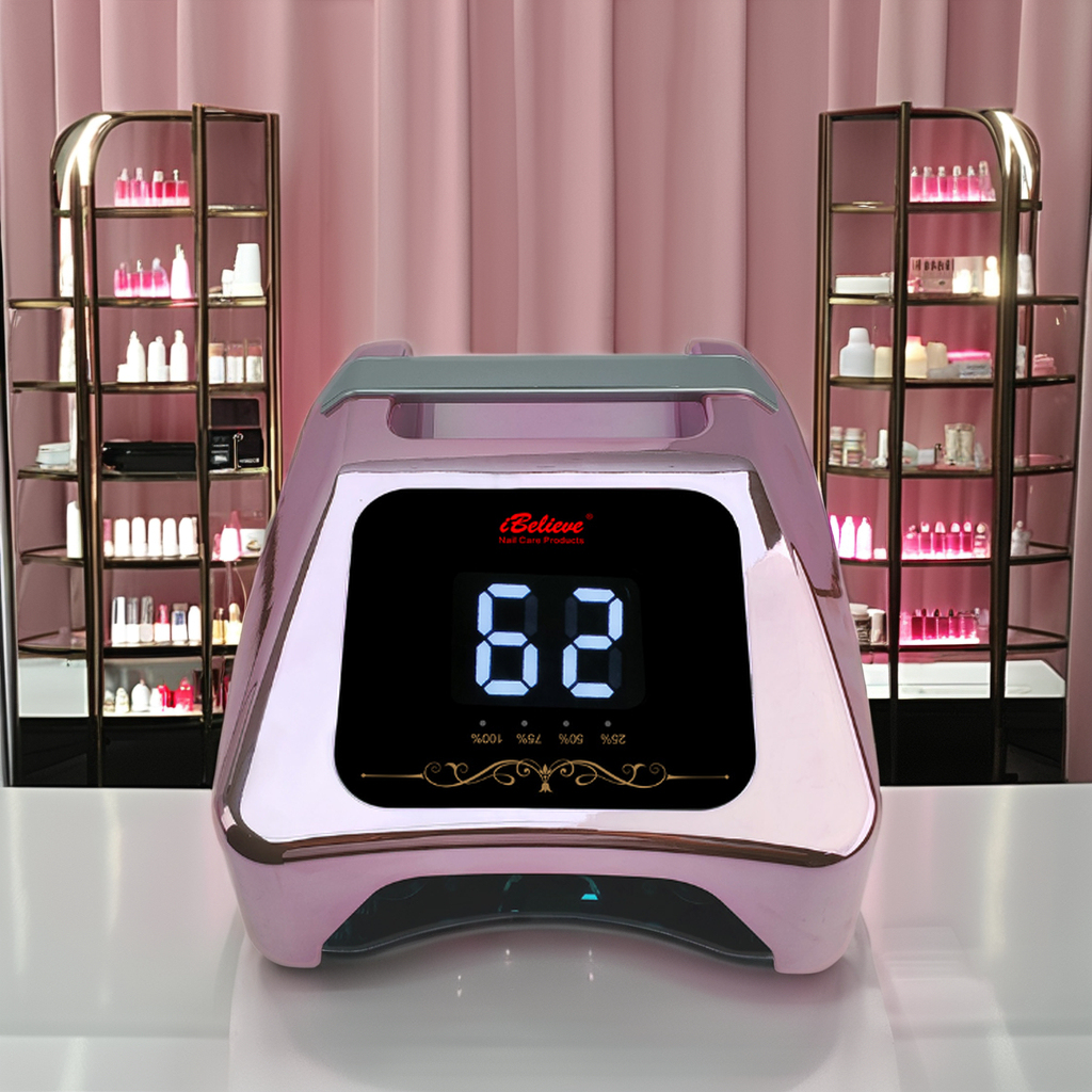 IBelieve Purple Pink Rechargeable Wireless UV Led Nail Lamp OEM ODM 72W Cordless Nail Dryer Lamp Rechargeable