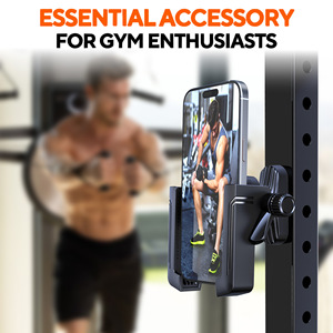 Support de téléphone portable universel à <span class=keywords><strong>fixation</strong></span> murale adhésive pour <span class=keywords><strong>vélo</strong></span> de spinning, tapis de course, douche – Design minimaliste pour personne paresseuse - Product Image 2