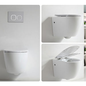 Inodoro colgado en la pared sin montura Mulit Color, inodoro de cerámica de una pieza, <span class=keywords><strong>dimensiones</strong></span> pequeñas, trampa P, inodoro colgado en la pared, tazón montado en la pared - Product Image 6