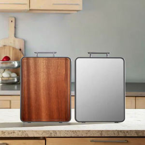 Planche à découper en bois à double face en acier inoxydable de haute qualité pour la cuisine de qualité alimentaire facile à nettoyer et la paille de blé - Product Image 6