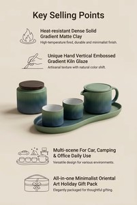 Set de Viaje de Café Portátil para Nómadas Digitales con Cafetera, Tazas de Porcelana, Contenedor de Almacenamiento, Bandeja Organizadora y Bolsa de Transporte - Product Image 2