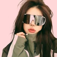 Lunettes de soleil de sport pour femmes, grande monture, UV400, pour vélo, cyclisme, idéales pour un cadeau