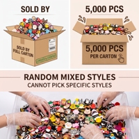 Liquidation en gros : 5000 couvre-pailles 2D en silicone, motifs de dessins animés variés, réutilisables, en vrac par carton