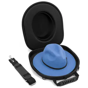 EVA case supplier Custom Lightweight Carrying Storage Travel Hat Box Cowboy Hat Travel carry Case with zipper