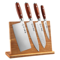 XINZUO Lot de 5 couteaux de chef de cuisine allemands en acier inoxydable 1.4116 avec porte-couteaux magnétiques présentoirs