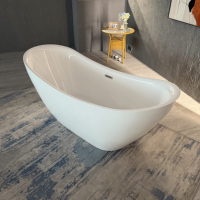 Baignoire autoportante en acrylique pour villa, à deux extrémités surélevées, de haute qualité, avec fonction bain à remous
