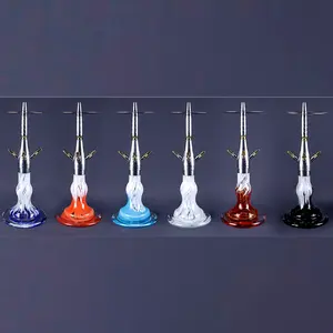 Regenbogen Shisha mit benutzer definiertem Logo Chicha Set Aluminium legierung Shesha Hubly Bubly Shisha Glas Nar guile XL Shisha