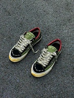Chaussures de Skateboard Unisexe Vertes Personnalisées en Toile Effet Vieilli avec Perles Rétro – Tendance Américaine Décontractée pour Hommes
