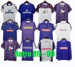 FiorentinaSレトロサッカージャージEDMUNDOBATISTUTA RUI19791980ホームアウェイフットボールシャツCamisas deFutebol