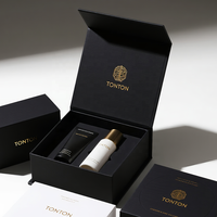 Boîte magnétique personnalisée et boîte cadeau bleue pour ensemble de soins de la peau et emballage de luxe, boîte anti-poussière en papier