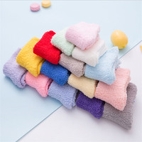 Chaussettes d'intérieur en polaire corail douces et épaisses, couleur unie, chaudes et moelleuses pour femme – Offre Spéciale Hiver