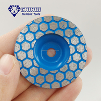 Disque de meulage diamanté fritté bleu 45 mm à livraison rapide avec tige pour le meulage humide de la pierre, du granit et des carreaux