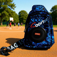 Altavoz Subwoofer Inalámbrico a Prueba de Agua, Luces de Colores Multifuncionales, Diseño Moderno de Camuflaje Negro para Bodas y Ramadán