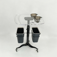 Chariot à roulettes pour outils d'extension capillaire avec plateau à peignes, porte-outils et bacs suspendus pour salon et tatouage