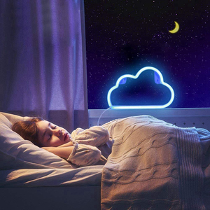 Panneaux néon LED en nuage bleu OEM pour chambre à coucher, panneau de lettres lumineuses en acrylique, décoration de salon pour filles et enfants, panneaux électroniques 3D - Product Image 3