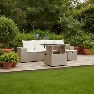 <b>Rattan</b> Garden <b>Sofa</b> Set 4 Seater With Cushions Outdoor Furniture Contemporary Design - Product Image 3