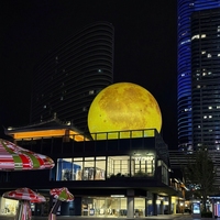 Ballon publicitaire géant gonflable pas cher en forme de planète avec lumière LED, en PVC Oxford, taille personnalisable – Modèle Lune