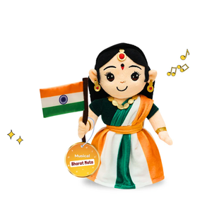 Figura Musical Bharat Mata de 30 cm, de Felpa Suave, Activada por Sonido, Patriótica, Devocional, Juguete Musical Espiritual, Nacional de la India - Product Image 1