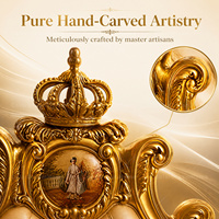 Ensemble de canapé de salon en bois massif sculpté Royal, style Baroque, de luxe, 7 places