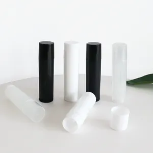 5g 5ml Tubo De Batom Com Tampa Redonda Lip Balm Recipientes Vazio Cola Vara Clear Black White Lip Gloss Tube