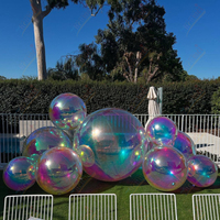 Zhenmei vente en gros 1.2m boule disco géante brillante grande sphère réfléchissante ballon gonflable pour la publicité d'événements de fête de noël