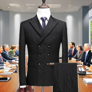 XXS-5XL American Style Fashion Men's Single Breasted Slim Breathable Plus Size Business <b>Suit</b> 2-Piece Set Coat Pants Latest - Product Image 2