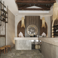 Étagères murales en bois pour la décoration intérieure de magasins de détail, présentoirs de parfums pour les boutiques de fragrances, décoration d'étagères de présentation.