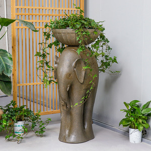 Creative Elephant <b>Flower</b> <b>Pot</b> Outdoor Garden Decoration <b>Large</b> Animal Planter Courtyard Ornament - Product Image 2