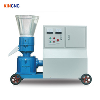 KINCNC Machine de fabrication de granulés de biomasse à matrice plate de petite capacité, alimentée par des composants PLC, pour granulés de sciure, directement de l'usine, facile à utiliser