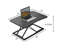 Bureau d'ordinateur de bureau ergonomique à hauteur réglable Support de refroidissement pour ordinateur portable Table en métal debout Ascenseur pliant Excellent