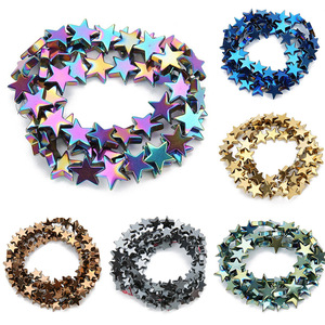 Cuentas Sueltas de Hematita en Forma de Estrella Plana de 4-10 mm, Piedra Natural para Pulseras Unisex, Collares, Joyería Hecha a Mano, Manualidades de Moda - Product Image 1