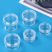 Pot cosmétique transparent portable en PS pour voyage, pot en plastique pour crème, échantillon, petit pot à crème pour le visage avec cuillère, récipient rechargeable