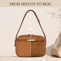 Sac à main en cuir suédé marron, élégant, vintage, tendance, mini, chic, pour le bureau, usage quotidien, sac à main pour femme, OEM personnalisé