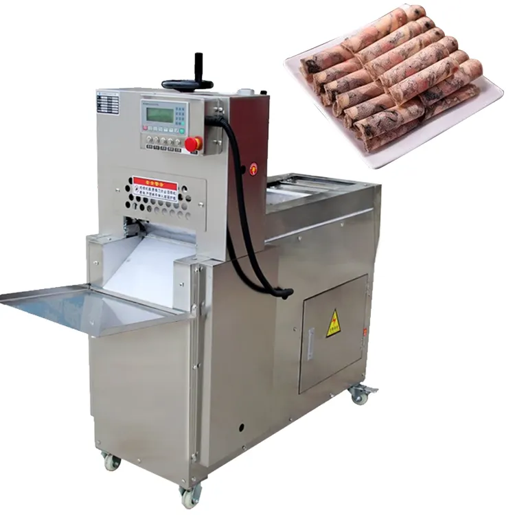 Affettatrice per carne congelata di fabbrica professionale affettatrice per carne in rotolo completamente automatica automatica con prezzo sul petto