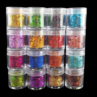 Paillettes épaisses assorties PET Laser mat/brillant pour maquillage de scène et nail art, DIY créatif pour les yeux, flacon carré 10 mL