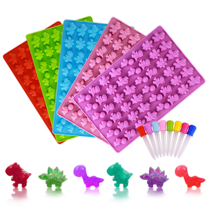 Moule en silicone 48 cavités <span class=keywords><strong>mini</strong></span> dinosaures pour bonbons gélifiés, qualité alimentaire, mignons moules à chocolat et bonbons en forme de dinosaures, vente en gros directe usine - Product Image 1