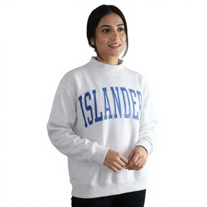 Sudadera de Cuello Redondo para Mujer, Color Gris Azulado, con Estampado de Letras, 100% Algodón, Tejido de Punto, Corte Regular, Estilo Casual para Otoño - Product Image 5