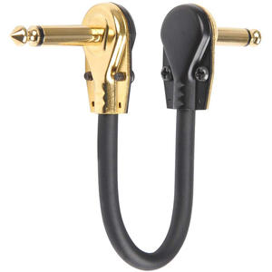 Câbles de raccordement pour pédales d'effets guitare Or/Argent, à angle droit, blindés, à âme en cuivre sans oxygène, pour guitare, basse, pédalier et amplificateur - Product Image 1