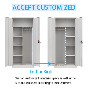 Loker logam Sekolah murah pabrik untuk pakaian lemari logam 2 pintu - Product Image 5