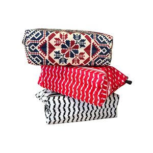 Tas Makeup dan Pensil dengan Pola Keffiyeh Tradisional Palestina dari Kain Komposit Khusus untuk Kehidupan Sehari-hari - Product Image 3
