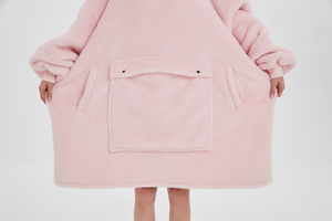 Factory Wearable <strong>Hoodie</strong> Blanket for Adults Sherpa Hooded Blanket with Giant Pocket Teddy Fleece Blanket <strong>Hoodie</strong> with Sleeves - Product Image 5
