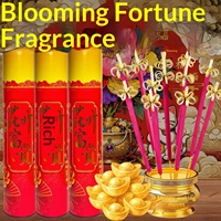 Bunga Mekar Kekayaan Kemakmuran Aroma Dupa Kayu Cendana Tanpa Asap dari Batang Bambu untuk Rumah Tangga dan Penyembahan Dewa Buddha.