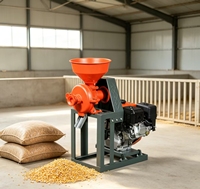 Nieuwe stalen benzine aangedreven graanmolen, draagbare graanmaler, 150kg/u motor & lager, multifunctioneel voor maïs, rijst, tarwe