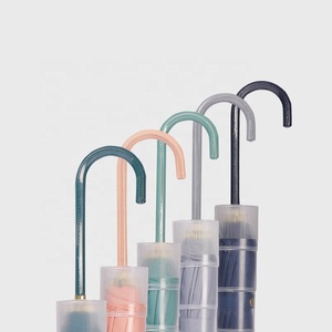 <span class=keywords><strong>Parasol</strong></span> de luxe à poignée en cuir de couleur unie, renforcer les parapluies de pluie à 16 manches en plastique, couverture étanche, nouvelle collection - Product Image 2