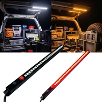 Barre lumineuse LED bicolore 12V pour camping, étanche IP67, blanc ambre, à intensité variable par toucher, en aluminium rigide, pour extérieur, caravane, auvent