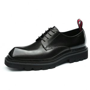 Zapatos Formales de Negocios para Hombre, de Alta Calidad, Lujosos, de Cuero Brillante, con Cordones, Punta en Pico, Antideslizantes, Transpirables, Casuales, 2025 - Product Image 5