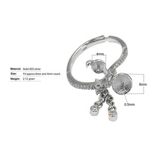 Anelli creativi anelli vuoti anello d'argento si sono fidanzati - Product Image 5